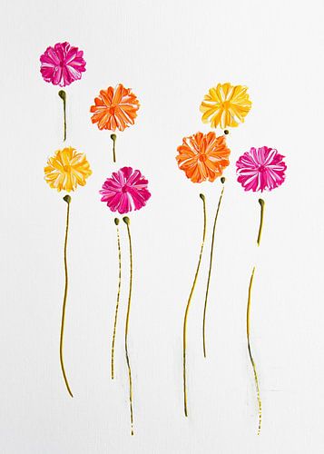 Blumen Eleganz orange, rosa, gelb