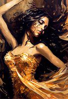 An Sensual Salsa Dancer in Gold