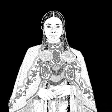 Portret van een  inheemse vrouw van Zoë Hoetmer