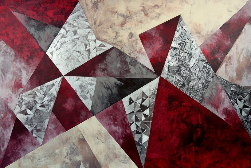 Abstracte kunst met rode klei van Poster Art Shop
