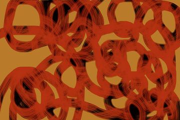 Herbst Weg, Moderne Abstraktion in Rot Gold - surreal, phantasievoll, meditativ
