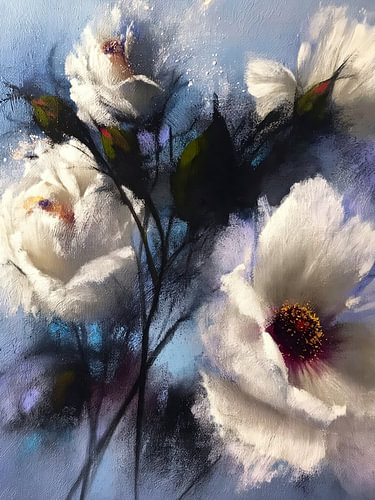 Pastel painting flowers