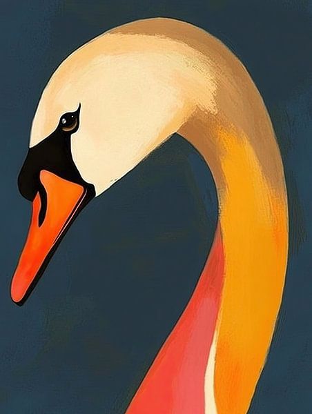 Elegant Swan Art by Modern Collection
