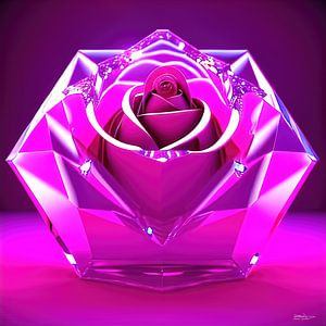 rose en cristal sur Gelissen Artworks