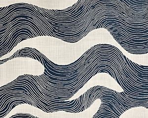 Soft Waves - gestickte Linien auf Leinen
