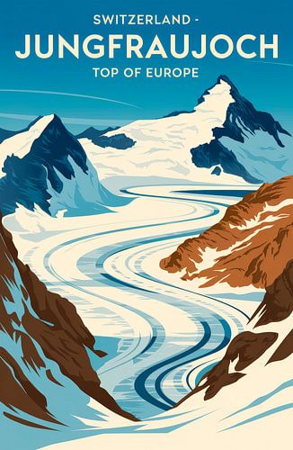 Jungfraujoch, Zwitserland Vintage Reisposter