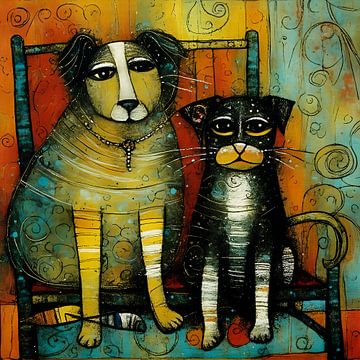 Cozy Companionship in Golden Light