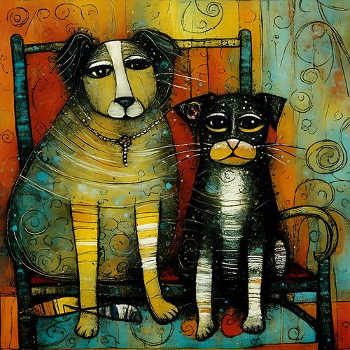 Gezellig gezelschap in gouden licht