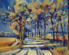 Arbres le long de la route sur Nop Briex