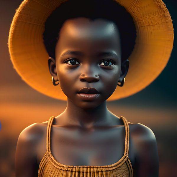 Afrikaans kindje 3, octane render portret van All Africa