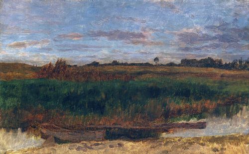 Rietveld met boot (Ferch am Schwielowsee), CARL SCHUCH, 1881