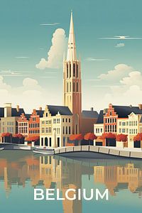 Retro-Reiseposter Belgien