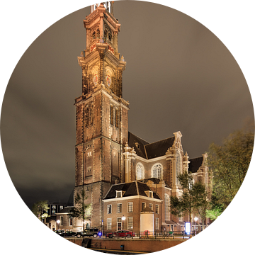 Nachtzicht op de iconische Westerkerk van Tony Vingerhoets