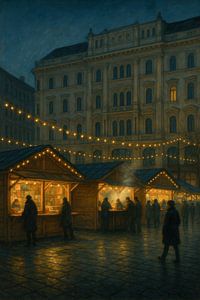 Budapest Ferienglühen bei Nacht