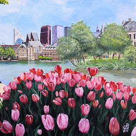 The Court Pond in bloom by Greta Lipman