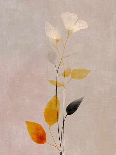 Botanisch abstract in pastelkleuren