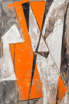 Composition abstraite en orange et gris sur Poster Art Shop