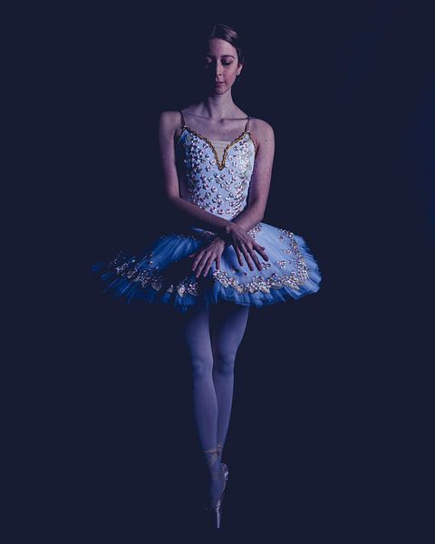 Ballet dancer in color standing 03 by FotoDennis.com | Werk op de Muur