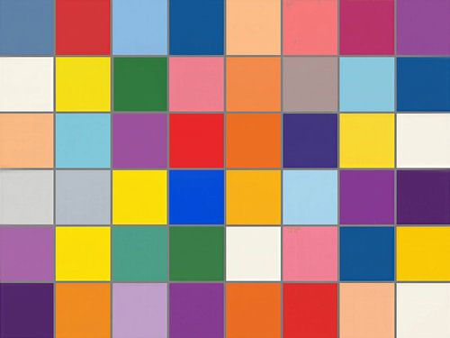 Abstract geometrisch kunstwerk met kleurrijke vierkanten