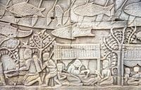 Relief on the wall in the temple, Cambodia by Rietje Bulthuis thumbnail
