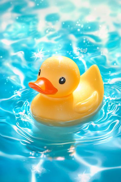 Floating yellow rubber duck by Poster Art Shop