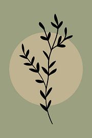 Minimalistische Japandi Botanische Kunst: Die Schönheit der Natur in ihrer Schlichtheit Nr. 3 von Dina Dankers