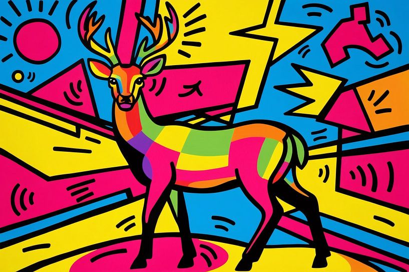 Colourful deer in pop art by Imperial Art House