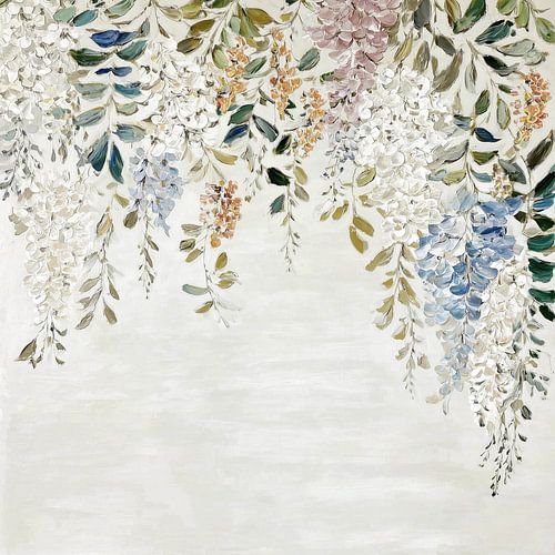 Rideau de fleurs aux douces nuances pastel