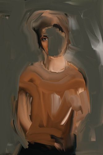 Abstraktes Porträt von Carla Van Iersel