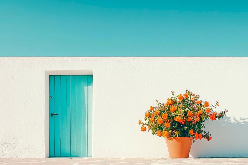 Door and flower pot by Poster Art Shop