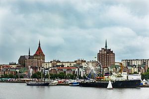 View to the city Rostock, Germany van Rico Ködder