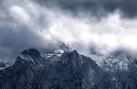 dramatic storm clouds over mountain ridge von Olha Rohulya Miniaturansicht