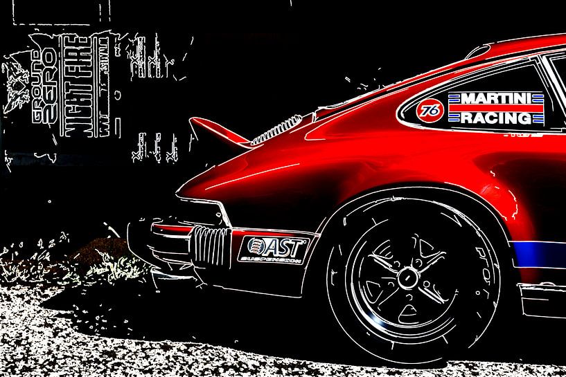 Klassieke Porsche in outlines van 2BHAPPY4EVER.com photography & digital art