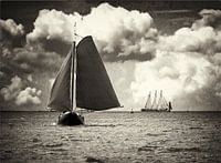 Zalmschouwjacht Welmoed op het wad tussen Ameland en Schier