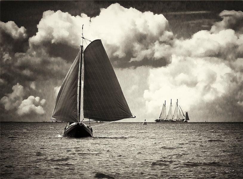 Zalmschouw yacht "Welmoed" sur le plat entre Ameland et Schier par Steven Boelaars