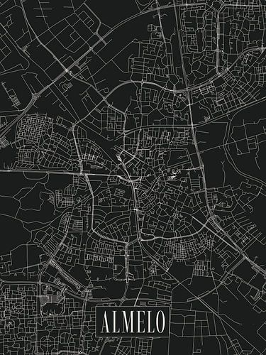 Stadskaart Almelo - Stad - Donkere variant - Plattegrond