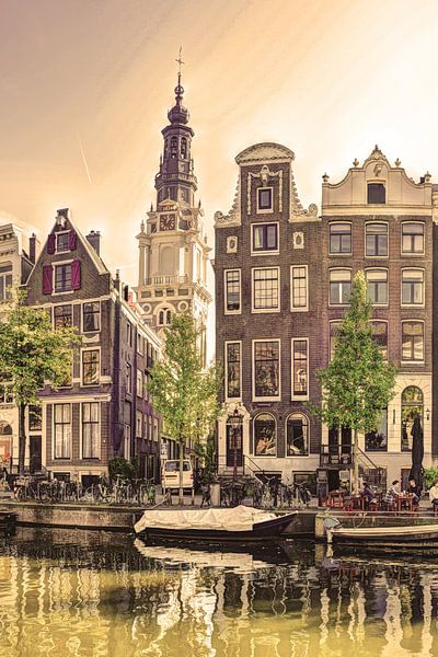Zuiderkerk Amsterdam Pays-Bas Noir et blanc sur Hendrik-Jan Kornelis