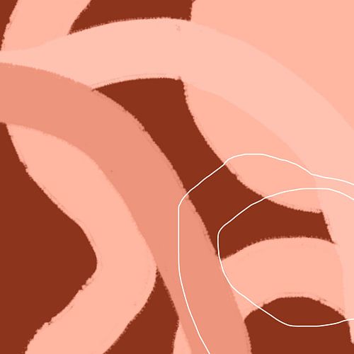 Abstract organic lines and shapes in terracotta and pink no. 6