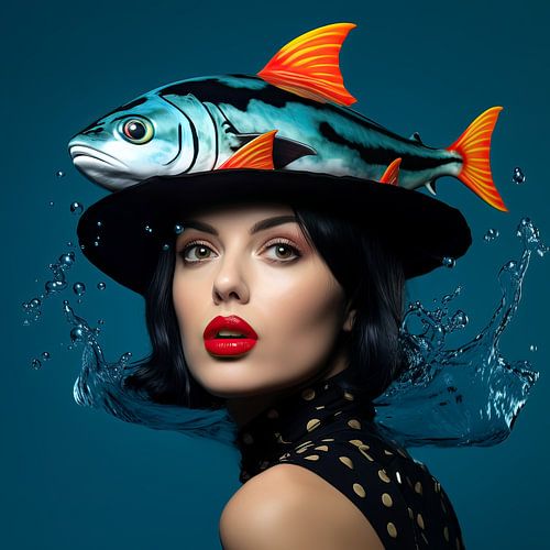 Fishy Hat Elegance - Lady Splash