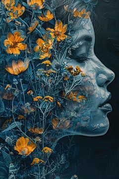 woman with flowers by Egon Zitter