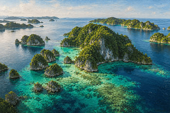 Karst Island in Misool Raja Ampat, Indonesia – Inspired Tropical Seascape