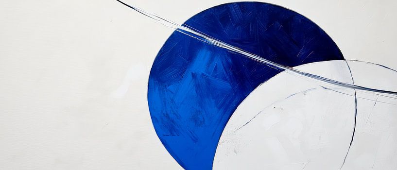 Blue circle and curved lines by Poster Art Shop