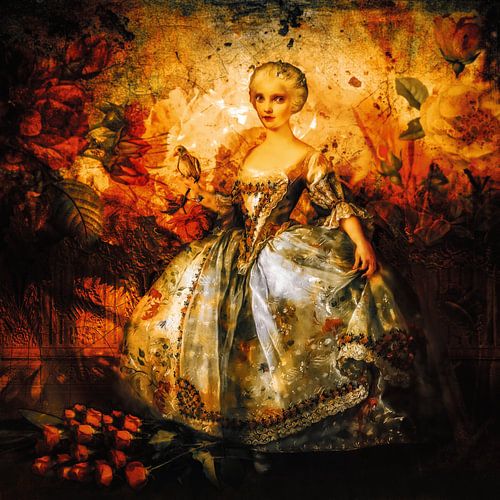 Dame des Roses avec Oiseau