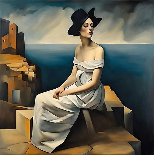 Lady by the sea