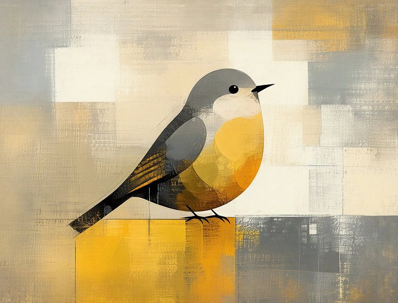 Vogel | Gele Vogel van ARTEO Schilderijen