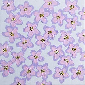 Bloemen in pastel retro roze lila groen wit