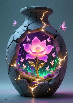 Abstract Fantasy Vase Artwork – Modern Statement Decor