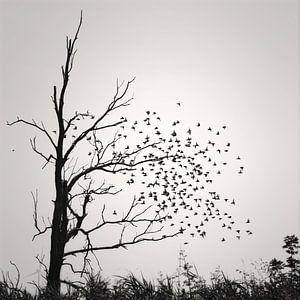Leaves flee from the tree