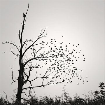 Ein Flug von Regenbrachvögeln von BHotography