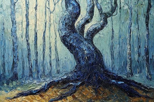 olieverfschilderij spiritueel bos